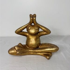Large Gold Yoga Frog Statue | Zen Meditation Home Decor